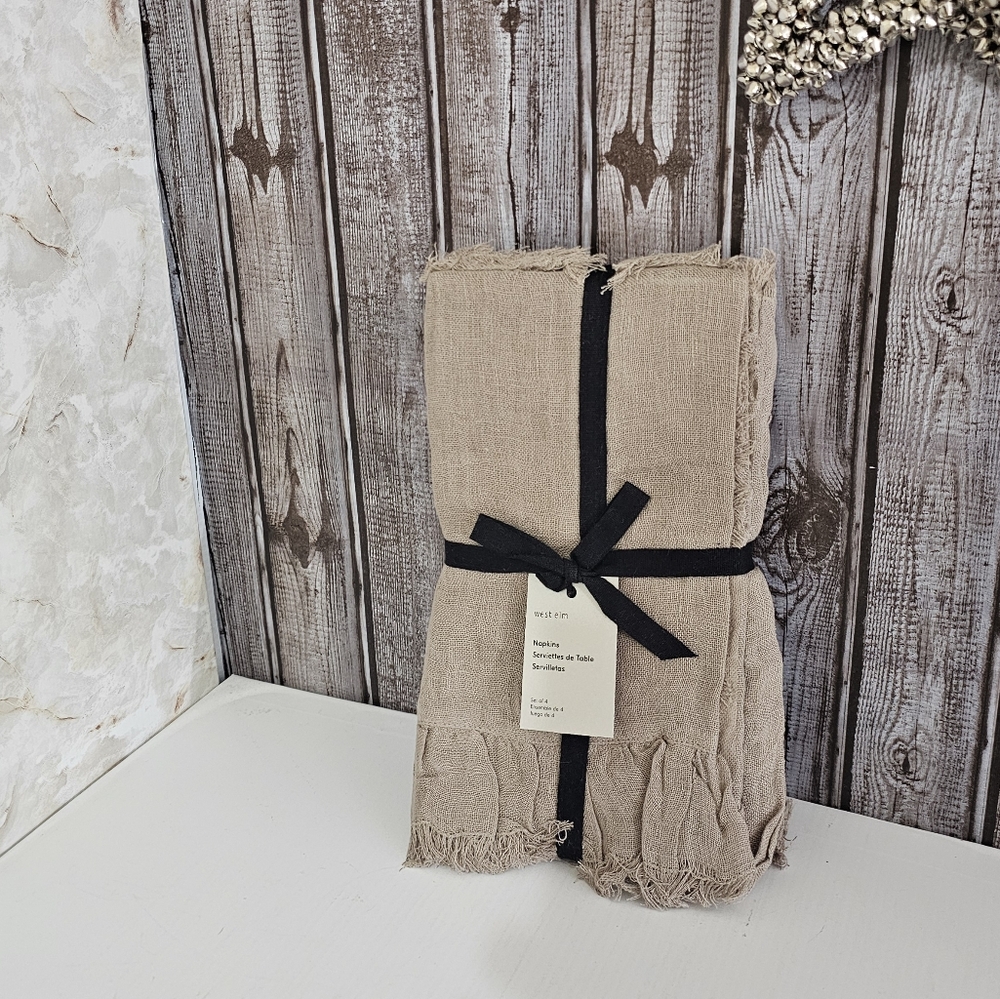 West Elm Ruffle Linen Napkin Set - Picture 8 of 9